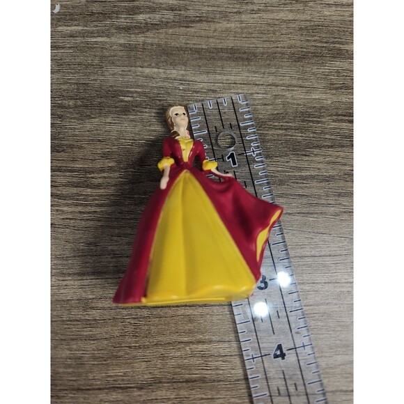 Disney Princess Belle Beauty Beast figure Cake Topper Toy Red & Yellow Dress - Picture 3 of 3